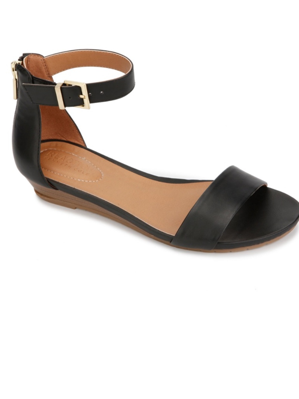 Kenneth Cole Reaction Black Ankle-Strap Open-Toe Sandals